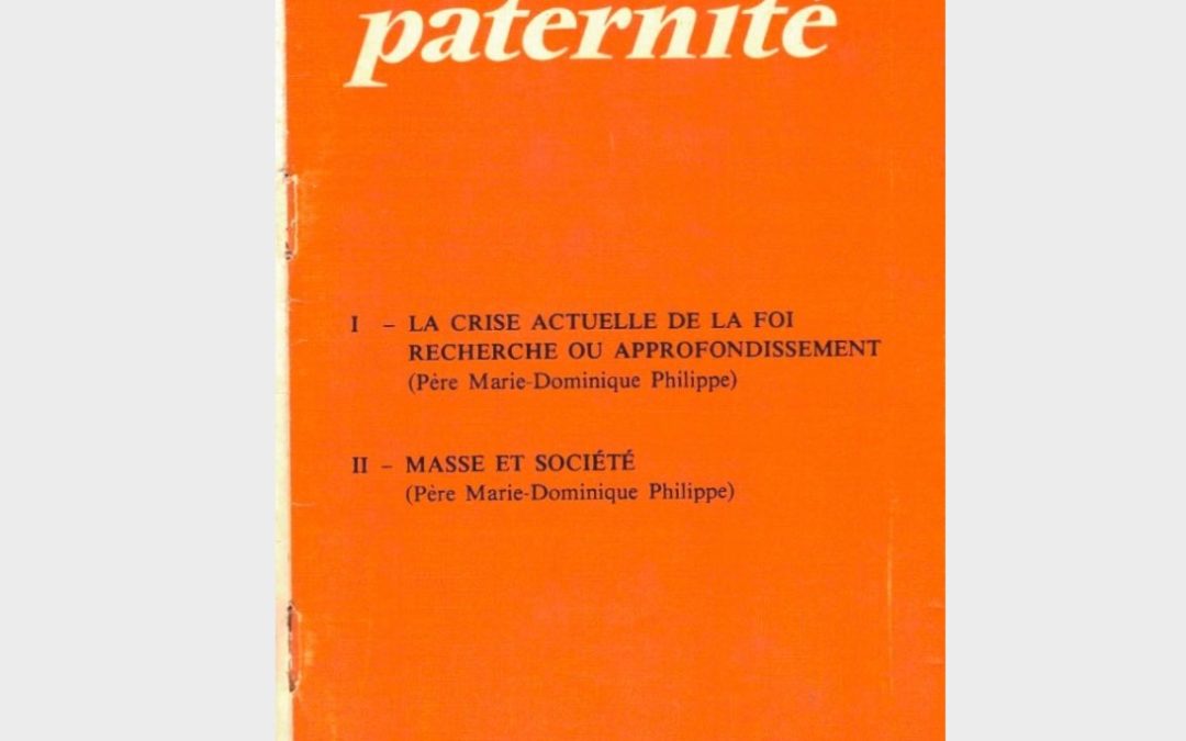 Crise actuelle de la Foi – Masse et Société