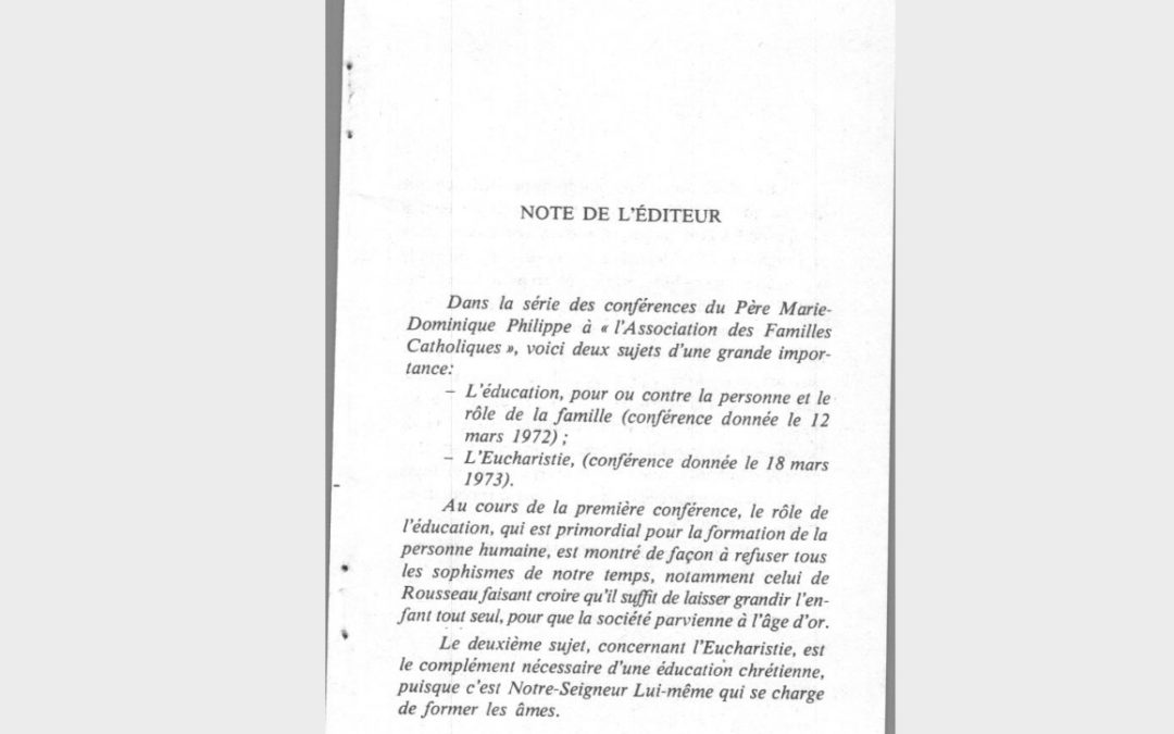 Education et Eucharistie