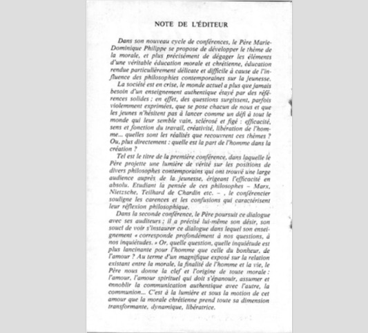 Part de l&rsquo;Homme dans la création – Eveil sens moral